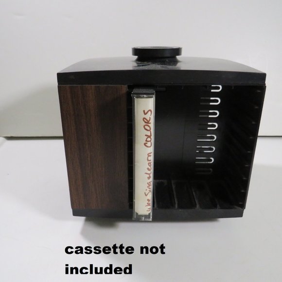 Vintage Audio Cassette Tape Storage Spindle, Holder, Lazy Susan, faux Wood Grain - Picture 1 of 8